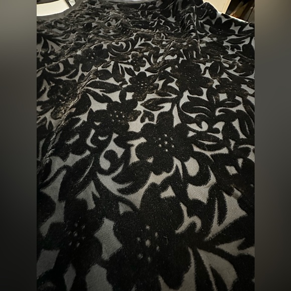 Brixon Ivy Black Velvet Floral Halter Tank Top With Button Neck Closure XL - Picture 4 of 9